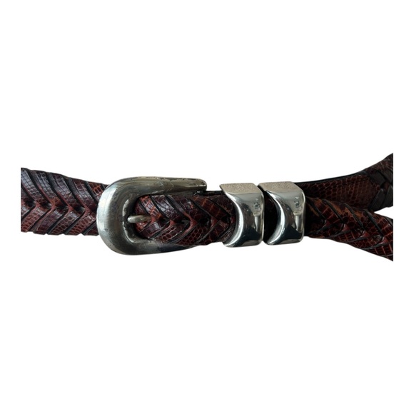 Mezlan Womens Dark Brown Braided Leather Belt main image 5